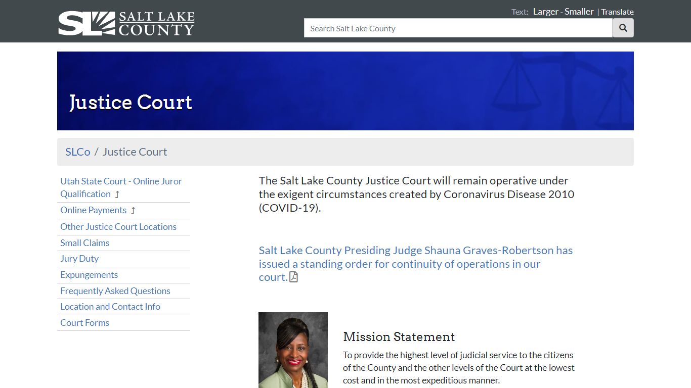 Justice Court | SLCo - Salt Lake County, Utah